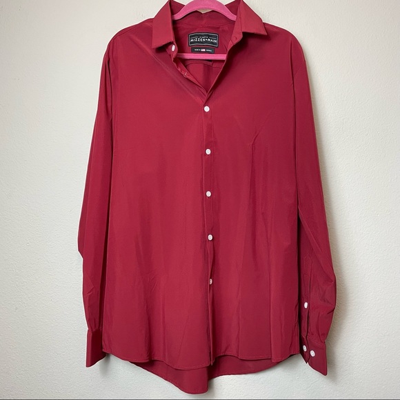 Mizzen+Main Other - JJ WATT for Mizzen + Main Button Down Trim Fit Shirt Red XL